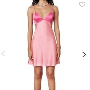 NIA two tone pink satin dress
